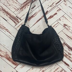 Cole Haan Black Woven leather Shoulder Bag